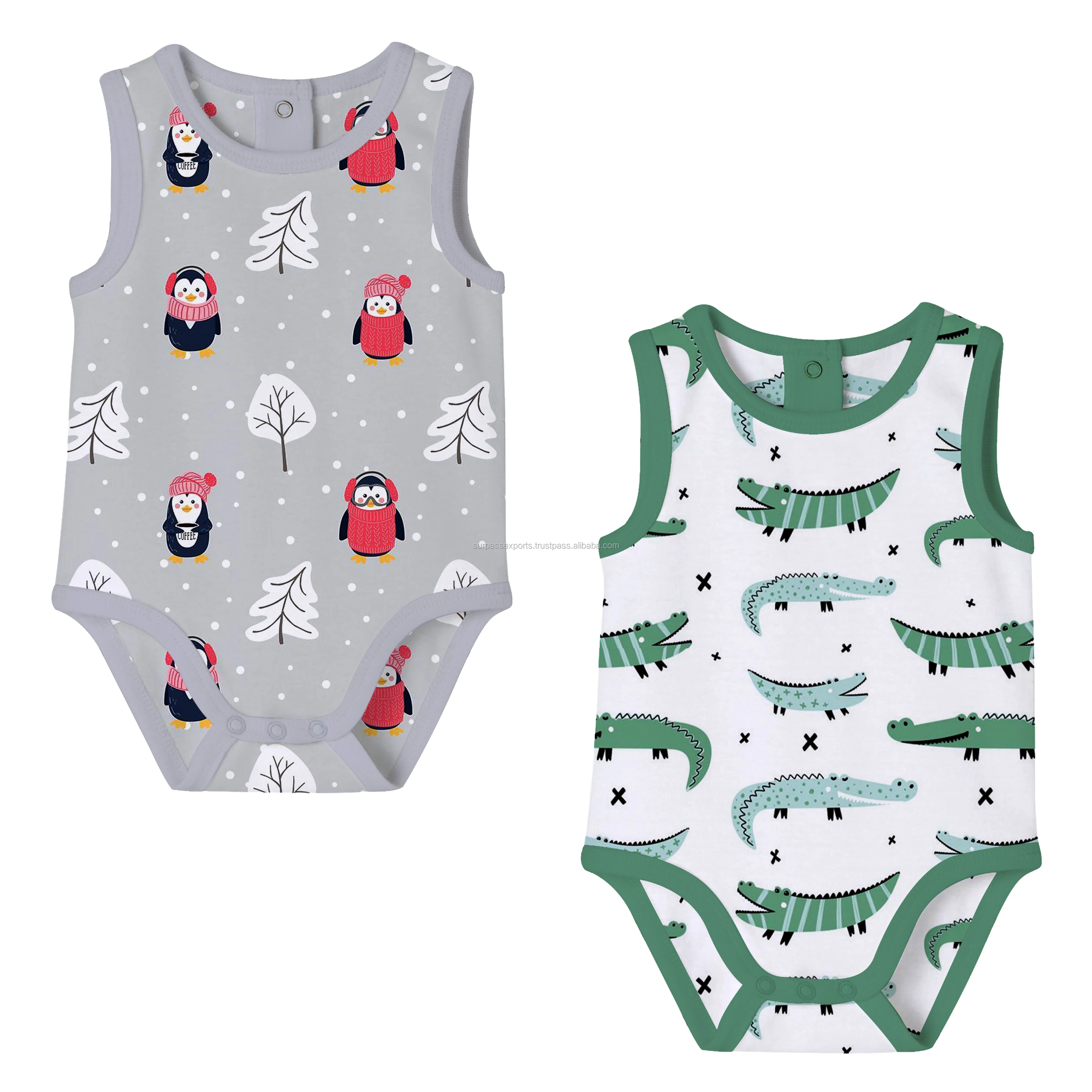 New Arrival Organic Cotton Unique Design Custom Print Baby Romper Baby Clothing Girls Baby Romper for Exor