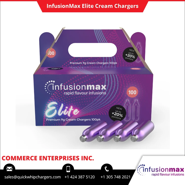Exporting Highest Grade Dessert Tools Making Cream InfusionMax Elite Cream Charger Pallet in 100 Pack