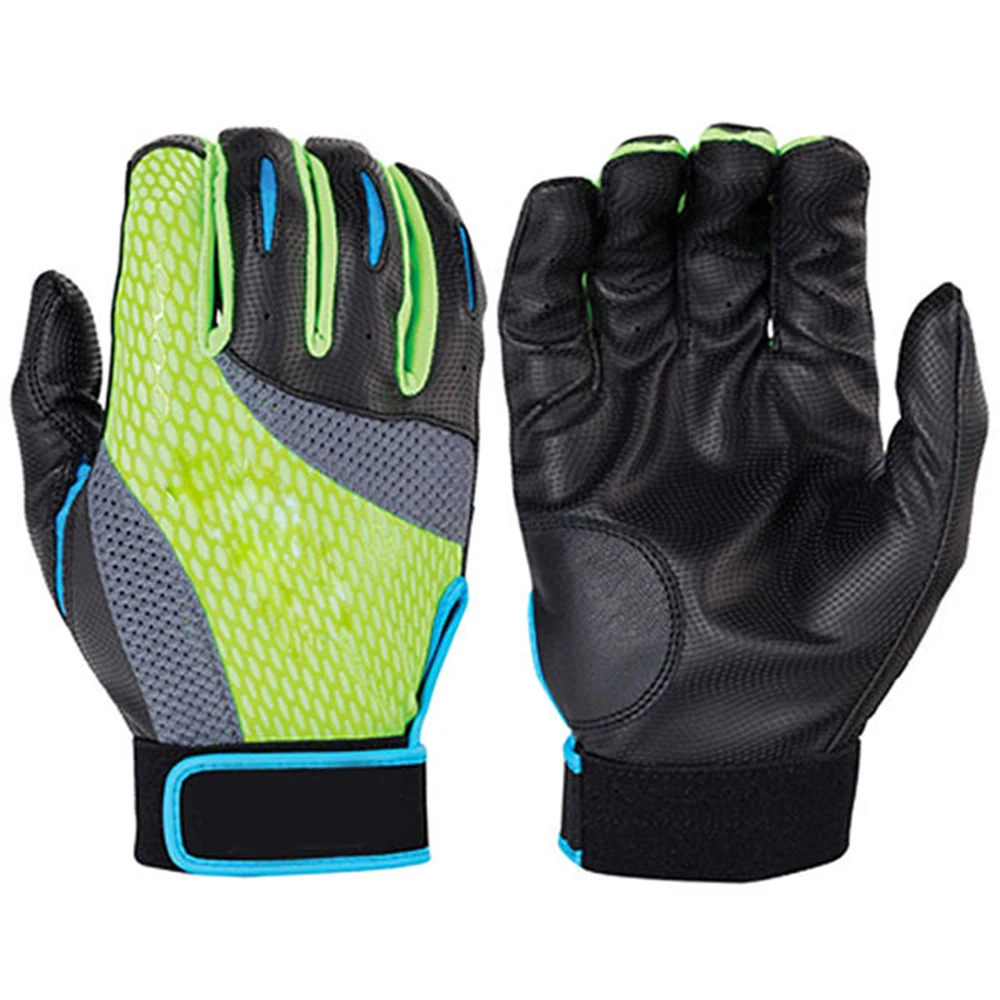 
2020 High Quality New Design Synthetic Leather Polyester Baseball Batting Gloves 
