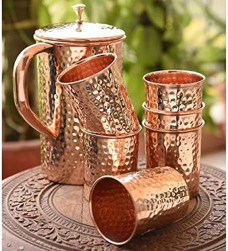 Pure & Natural Hammered Copper Vessel Hot Selling Handmade Best Quality Ayurveda Copper Pitcher At Affordable Price