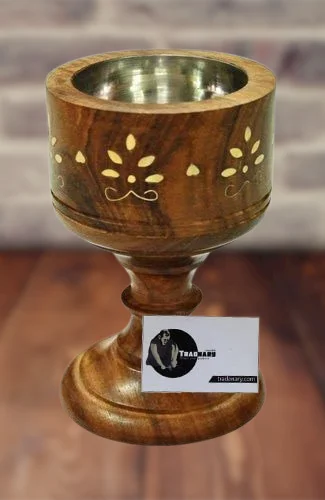 Традиционная деревянная курильница Mukhbar набор уд мубара конусная с латунными листьями для дома офиса отеля