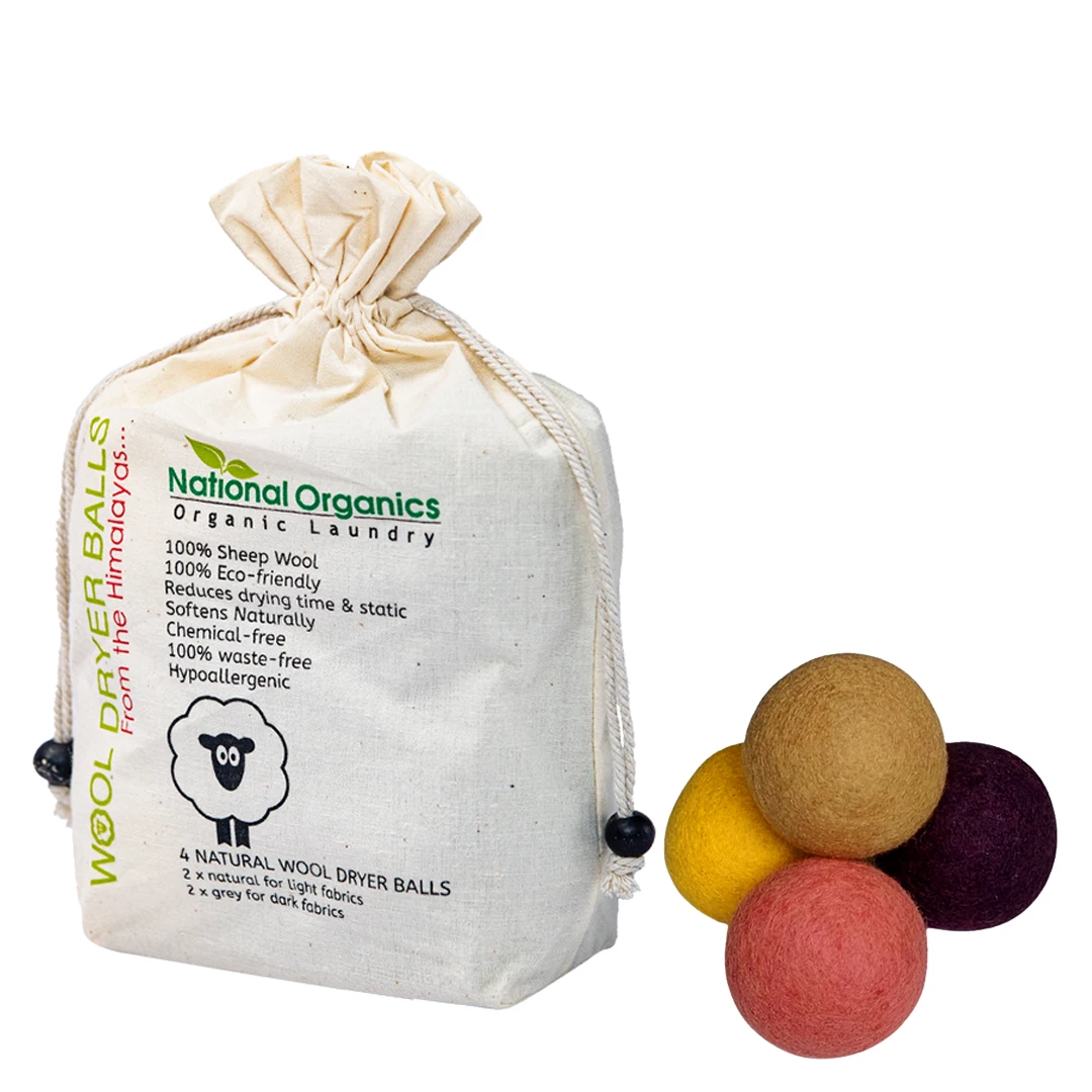 Eco-Friendly Nepal Made  Wool Dryer Balls 4*pack with zero waste packaging