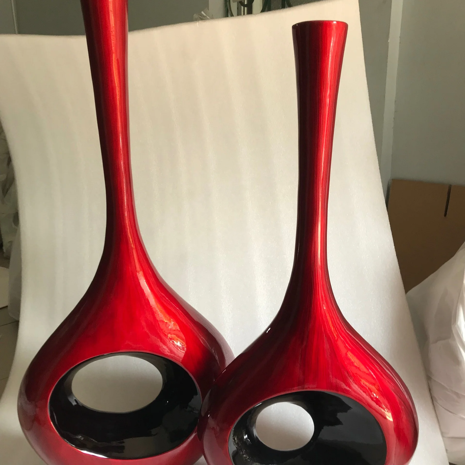 Уникальная ваза ручной работы из Вьетнама/набор из 2 красных лаковых ВАЗ, специальная Высококачественная ручная работа, горячая Распродажа 2021 (11000000964877)