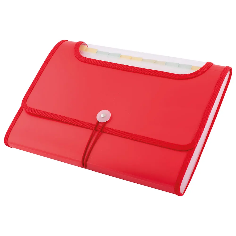 Расширяющаяся папка для файлов D.RECT 5590 A4 RED 12-P, расширяющаяся Папка-органайзер для файлов, размер букв-красный