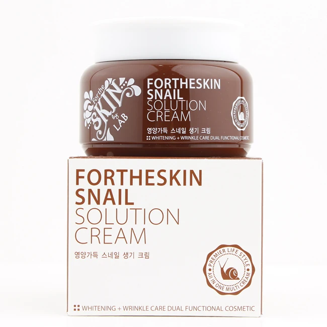 SNAIL SOLUTION FACE CREAM for Korean Skincare Cosmetics OEM ODM  Customizing Ingredients bottle and packaging box