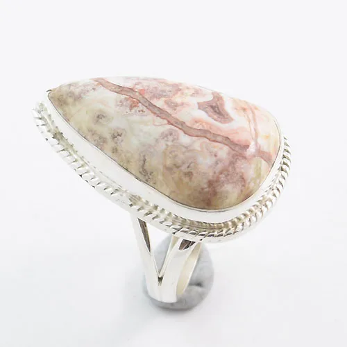 925 Серебряное кольцо из океанской яшмы массивное для женщин вечность Вермейл драгоценный камень