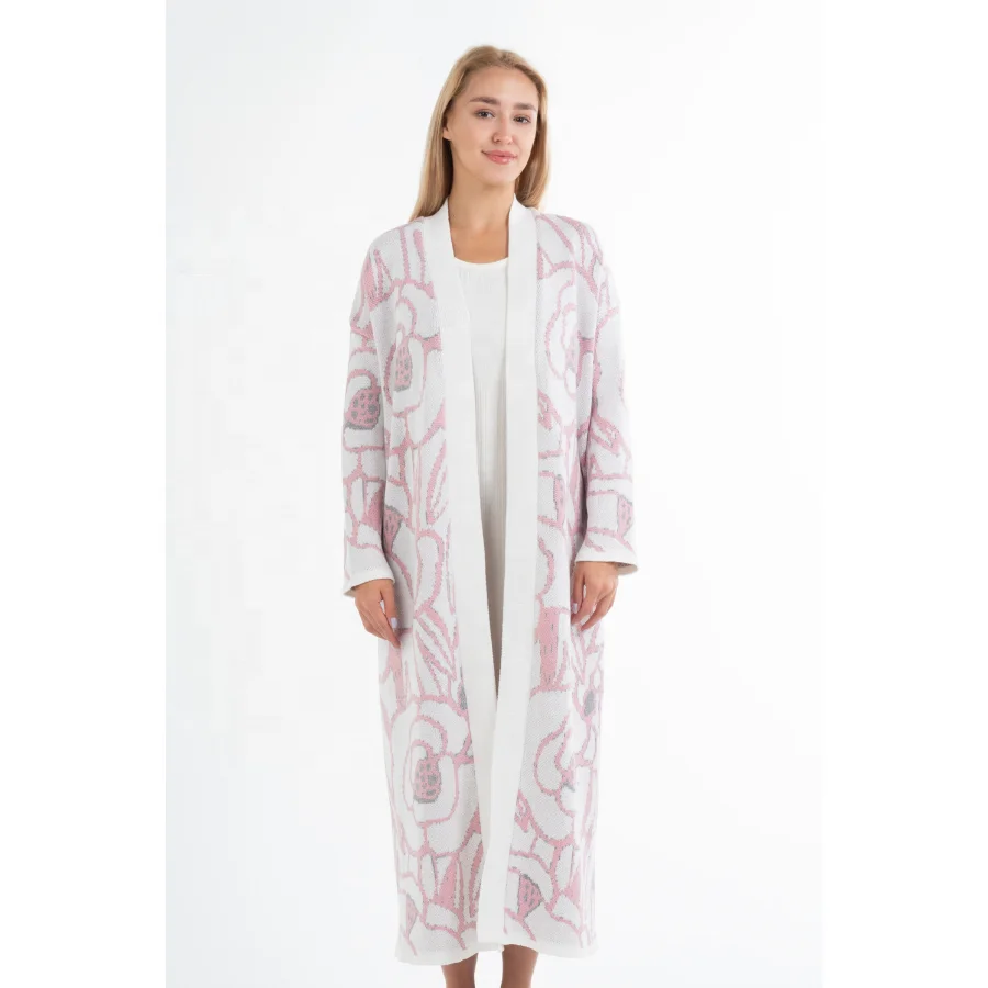 Теплый длинный вязаный кардиган «Сакура», женская одежда 2021