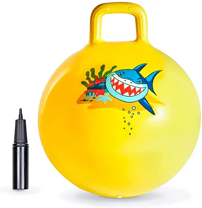 Hopper Ball Jumping Ball Bouncy Ball with Handle for Kids Age 3-6 Sit and Bounce with Pump