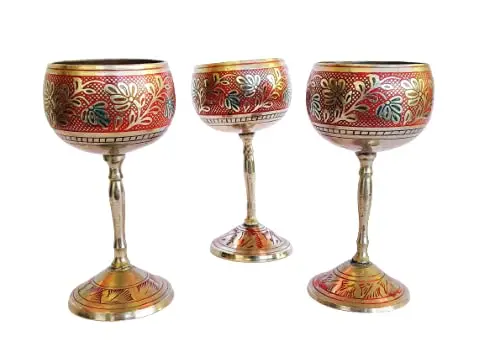 Дизайнерский латунный бокал ручной работы для вина Королевский круглой формы с блестящим полированным бокалом клуба и бара