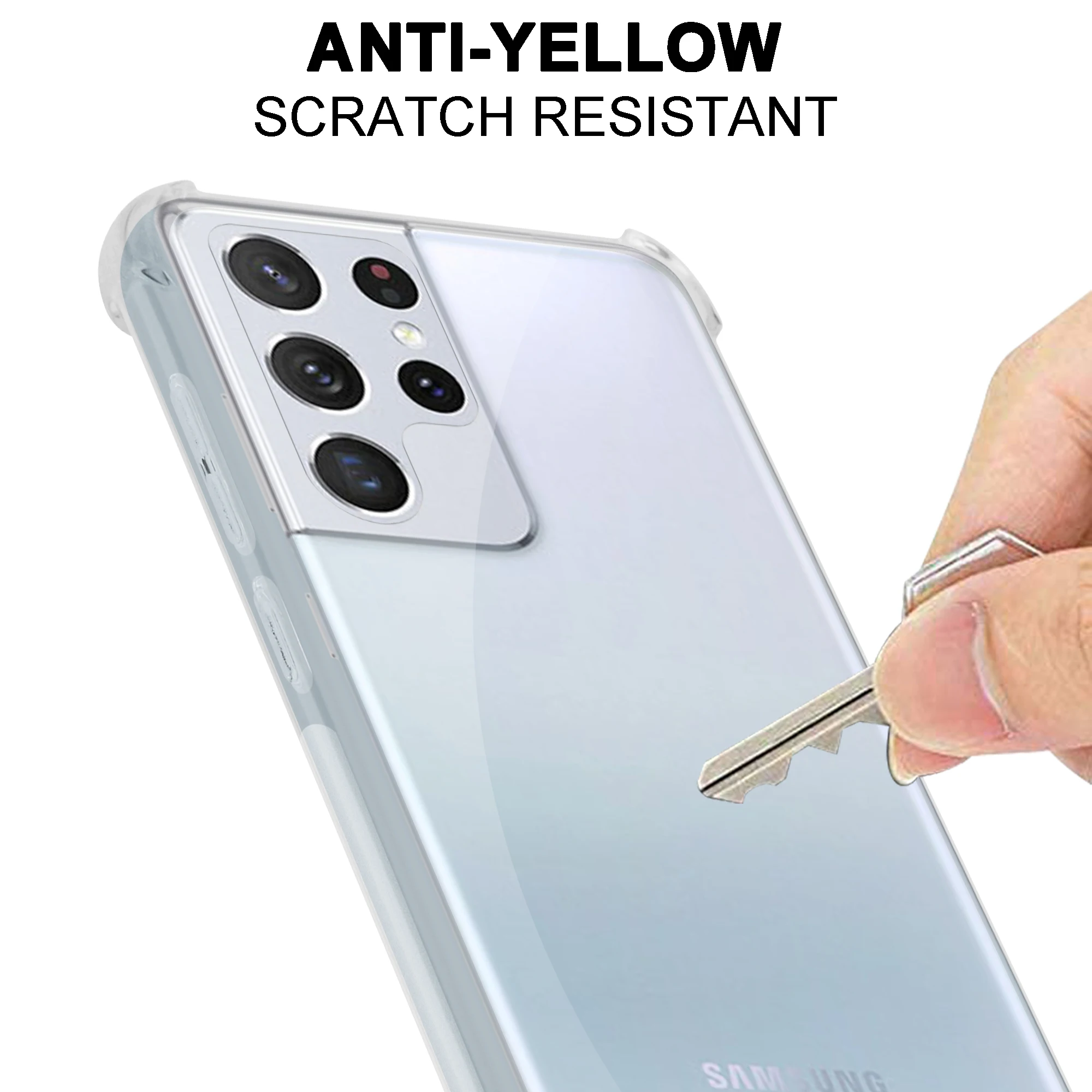 Transparent Alpha Gel Mobile Phone Case For Samsung Galaxy S22 Ultra, Shockproof TPU Phone Case  For S22 Ultra