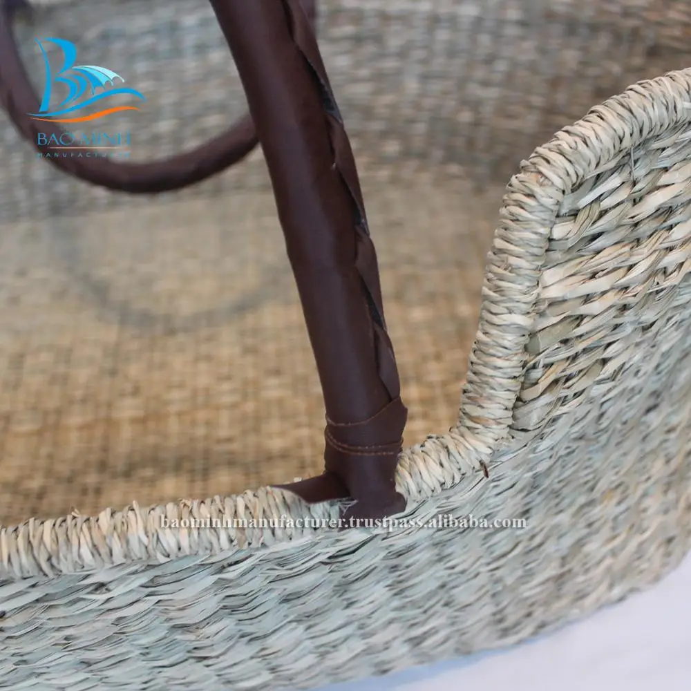 
Wholesale cheapest 100% natural seagrass moses basket for baby from Vietnam 