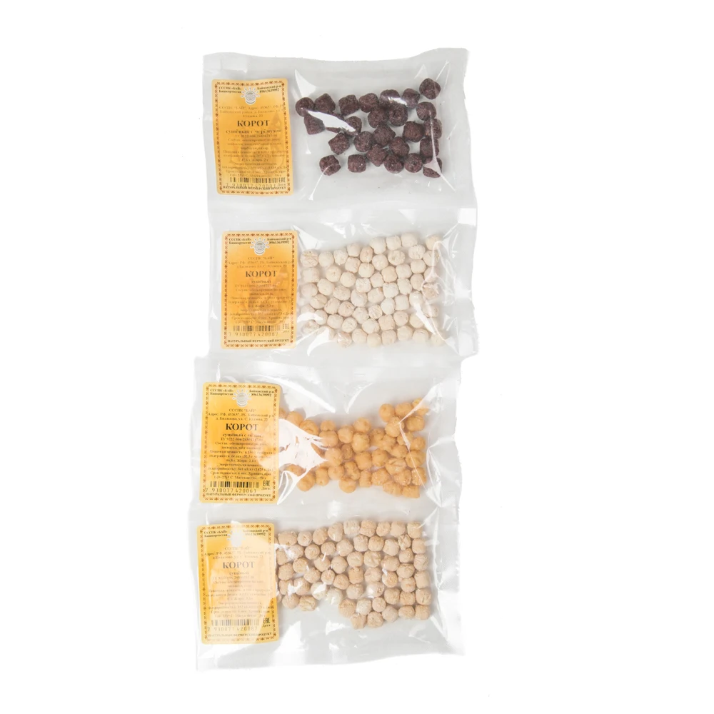 Top Quality Dried Qukut with Bird Cherry Snacks Healthy Sour Dried Yogurt Natural Halal Milk Product Russian Kurut