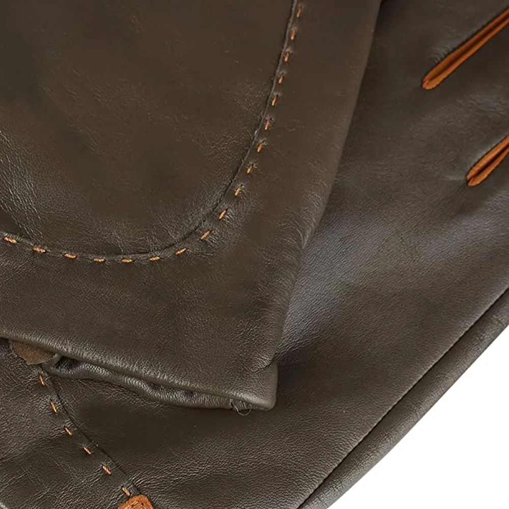 Оптовая продажа, лучшее качество, стильные зимние сохраняющие тепло мужские кожаные перчатки, высококачественные защитные перчатки для вождения