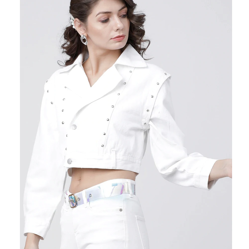 New arrivals 2022 spring fall design sexy women wear jean denim jacket