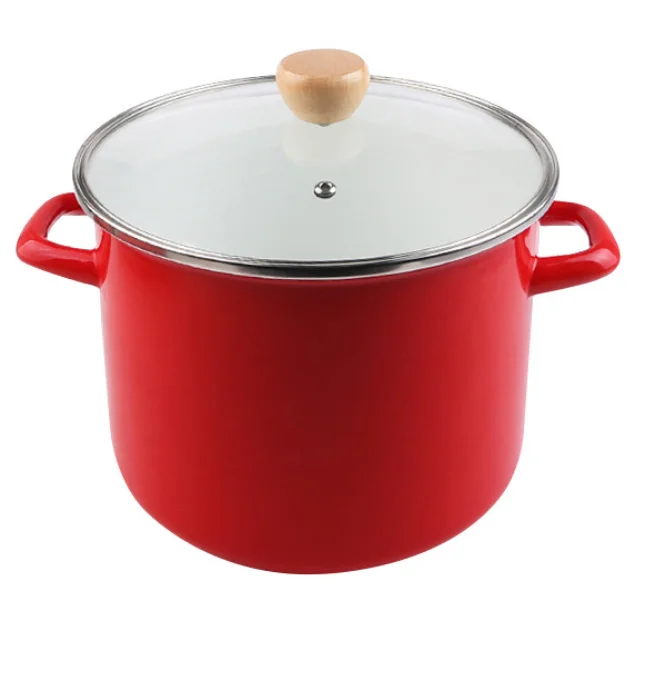 
Modern Japanese Thick Enamel pot Portable travel camping pot clay pot with lid 