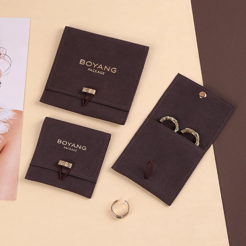 High Quality Custom Logo Small Suede Jewellery Packaging Small Mini Jewelry Packaging Bag