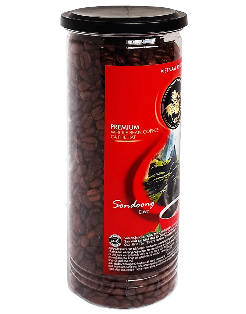 Vietnam MEDIUM ROAST Sugar-Free Can (Tinned) 360GR CAFE T-DRAGON - PREMIUM WHOLE BEAN - ARABICA COFFEE BEAN