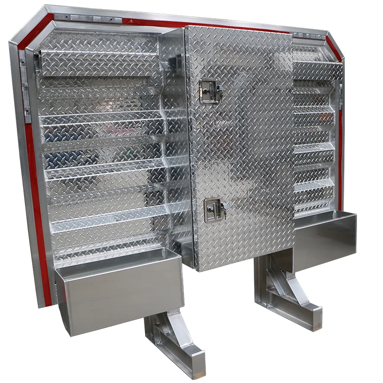 68' X 80' Semi Headache rack for truck Aluminum tool box w/3 door compartments