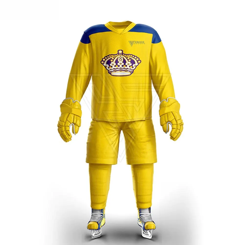 Индивидуальная командная спортивная одежда униформа для хоккея с шайбой из 100% полиэстера молодежи