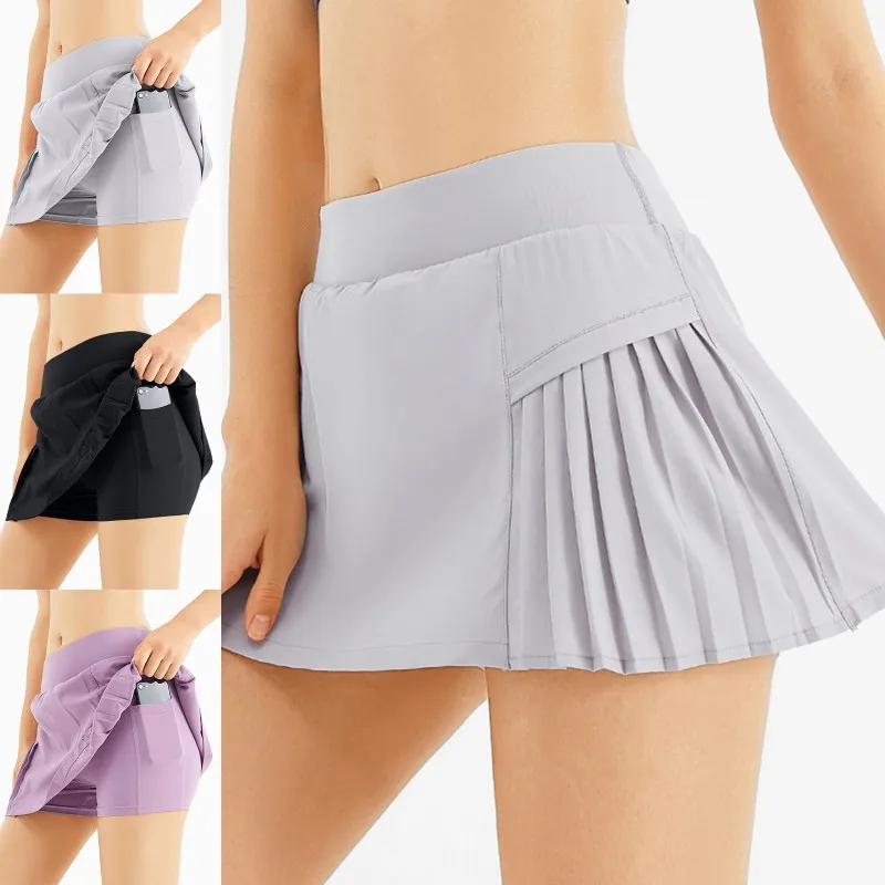 High Waisted Womens Tennis Short Running Workout Sports Skirt With Pockets Pleated Skirt Polo Dress Mini Tennis Skirt