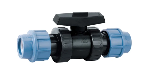  Бренд ирригационный пластиковый pp ПВХ двойной соединение HDPE PE PP шаровой клапан для водопроводной трубы PN16 Компрессионный
