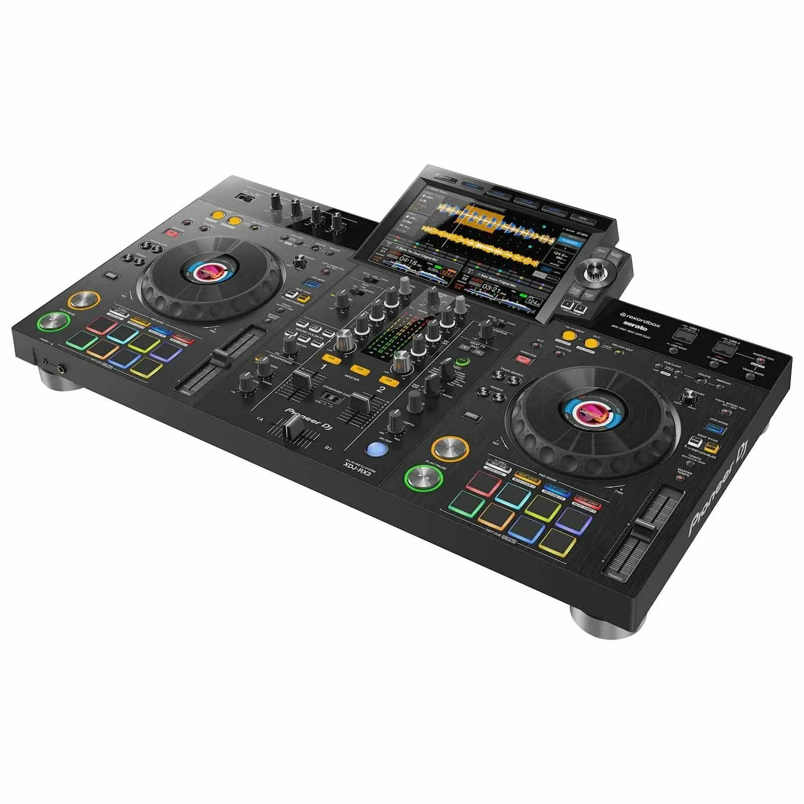 Best Good Quality for Pioneer DJ XDJ-RX3 All-In-One Rekordbox Serato DJ Controller System plus Black Case and speakers