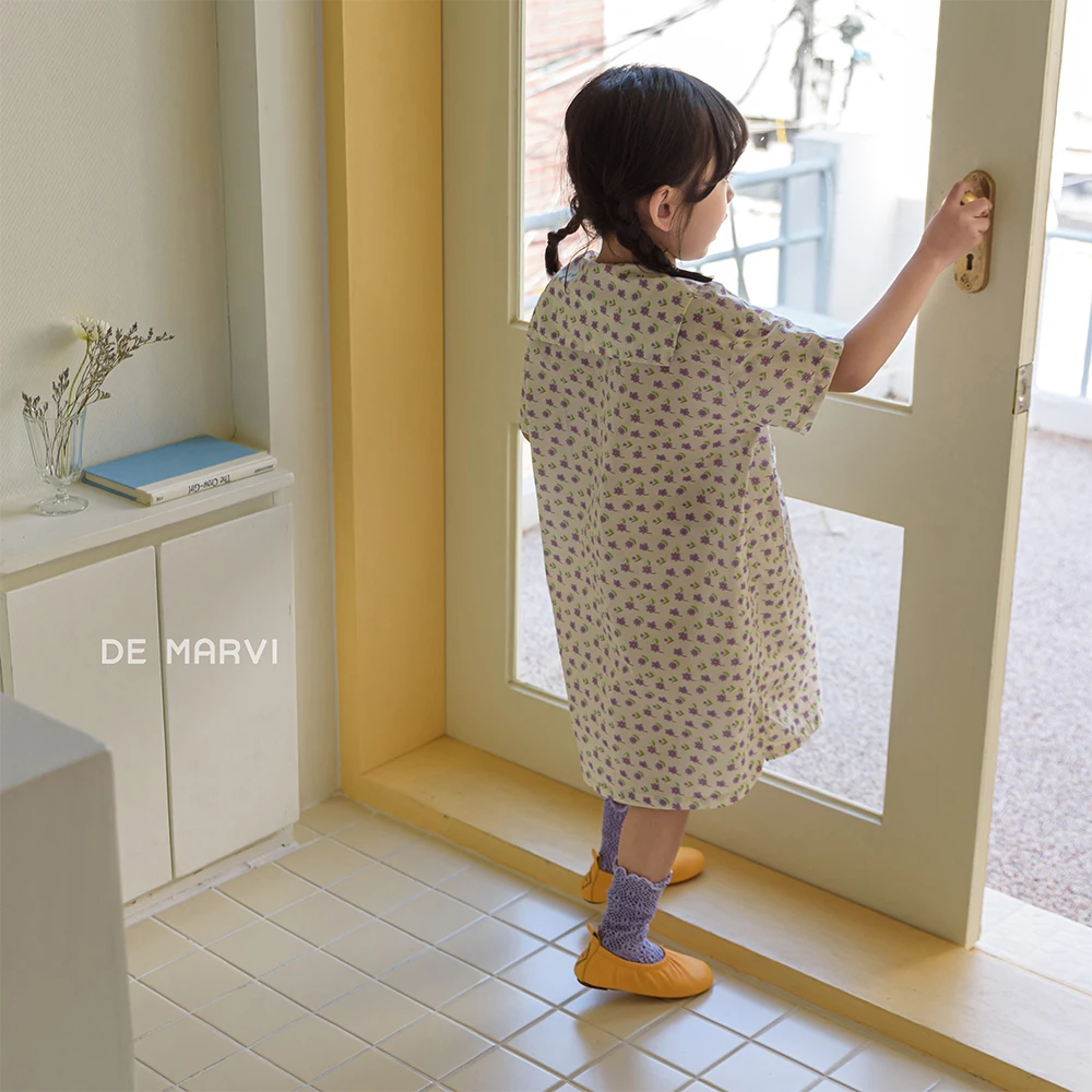 DE MARVI Kids Toddler Floral A-line Casual Dresses Girls Summer Casual Dress Wholesale Korean Manufacturer MADE IN KOREA