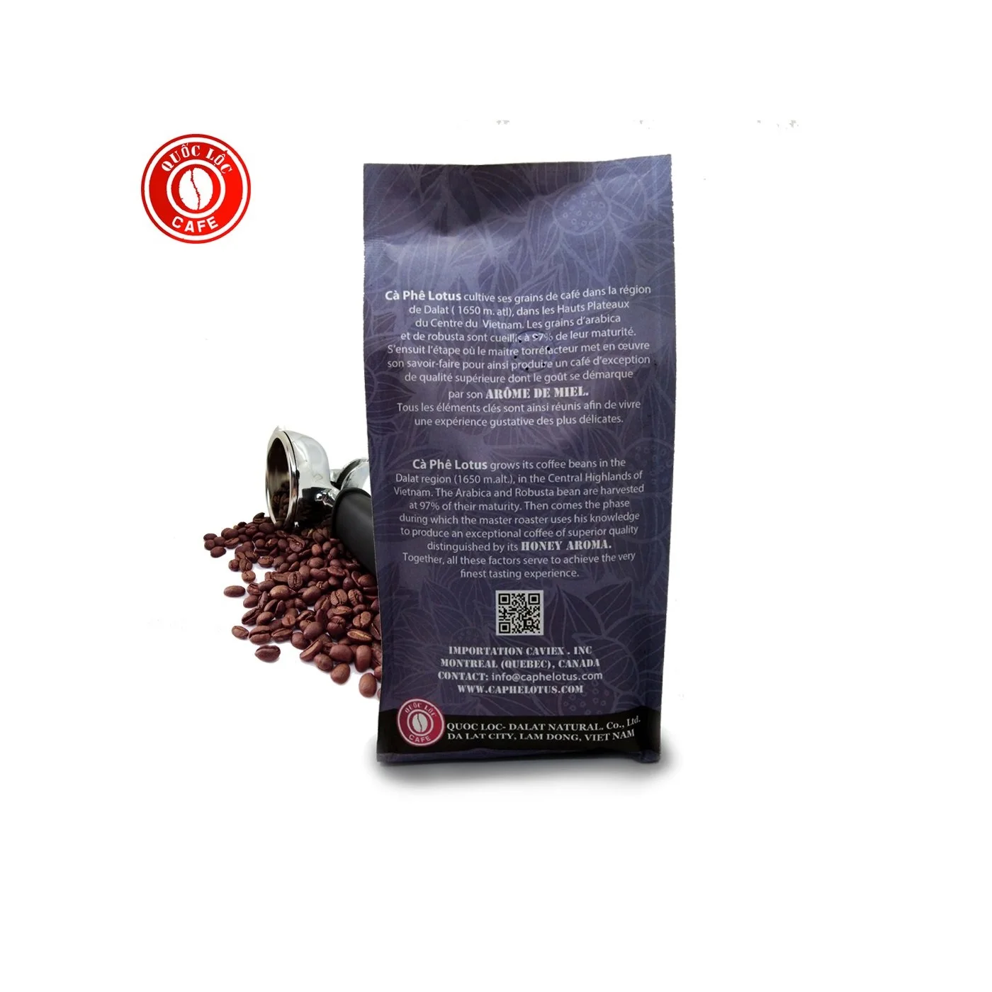 Упаковка в сумке 12 месяцев срок годности Горький шоколад медовый аромат 100% робуста лотоса конголезский кофе из Вьетнама