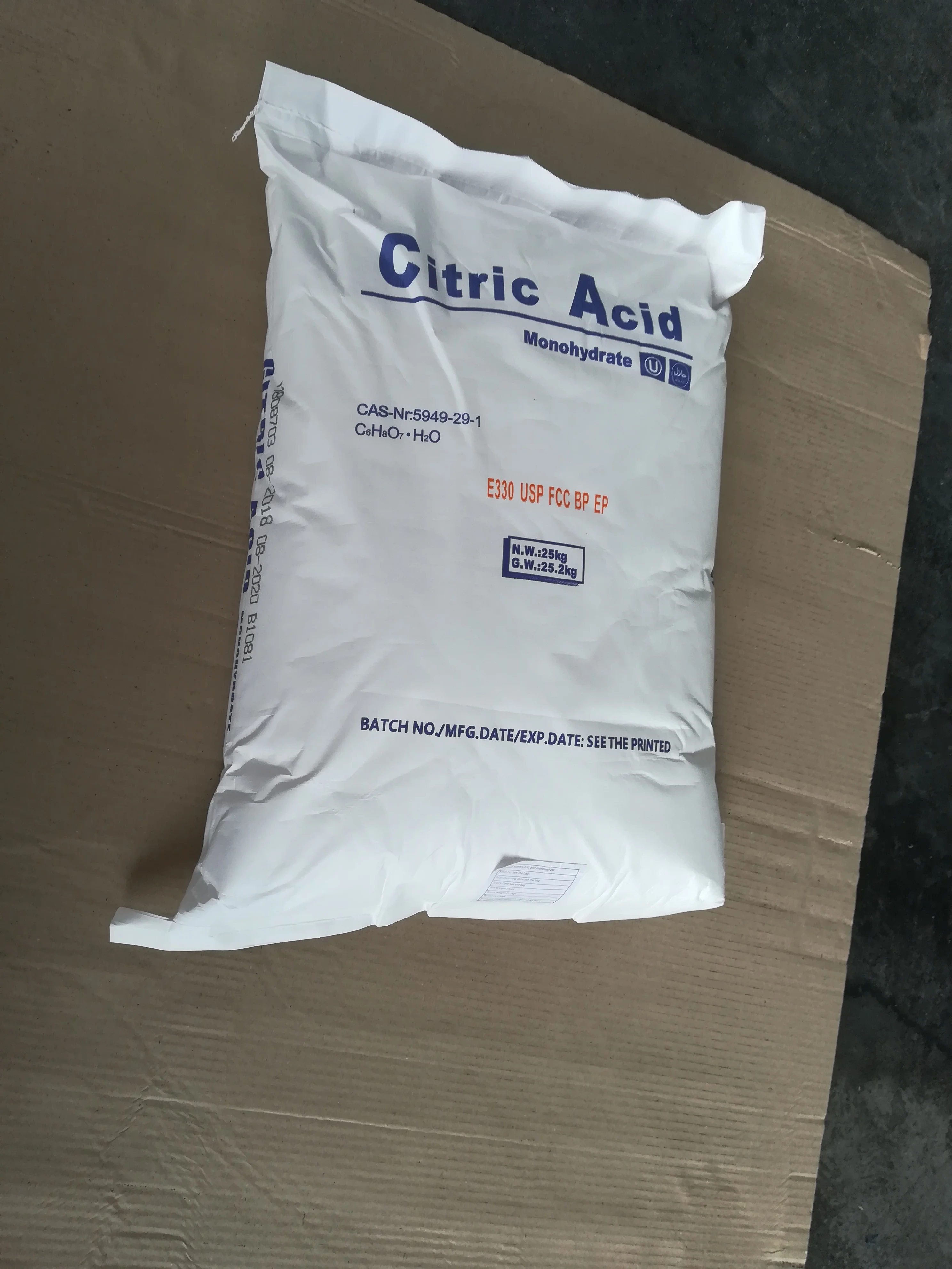 China Hot Selling Citric Acid Anhydrous Mesh 30-100 Citric Acid Monohydrate Food Grade