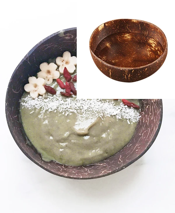 Eco-Friendly Feature and Bowls Dinnerware Type coconut shell cups for ice cream Coconut Shell Bowl with spoon dinnerware sets 2024 Trend