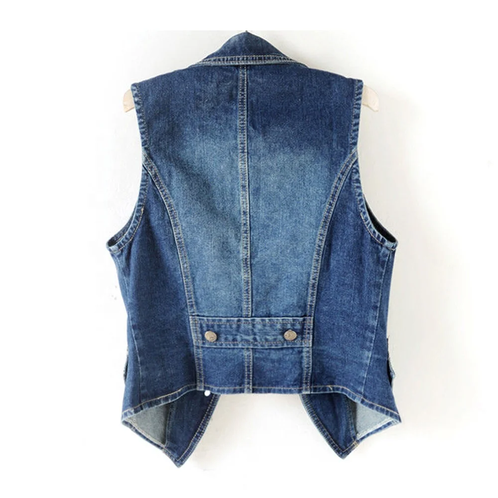 Мужской джинсовый жилет мотоциклетный синий Байкерский большого размера без рукавов