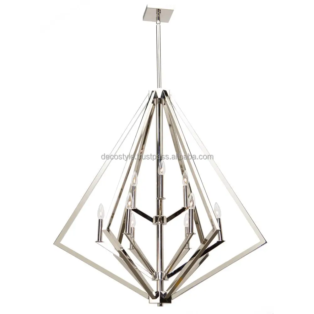 Polished Nickel 9 light Chandelier