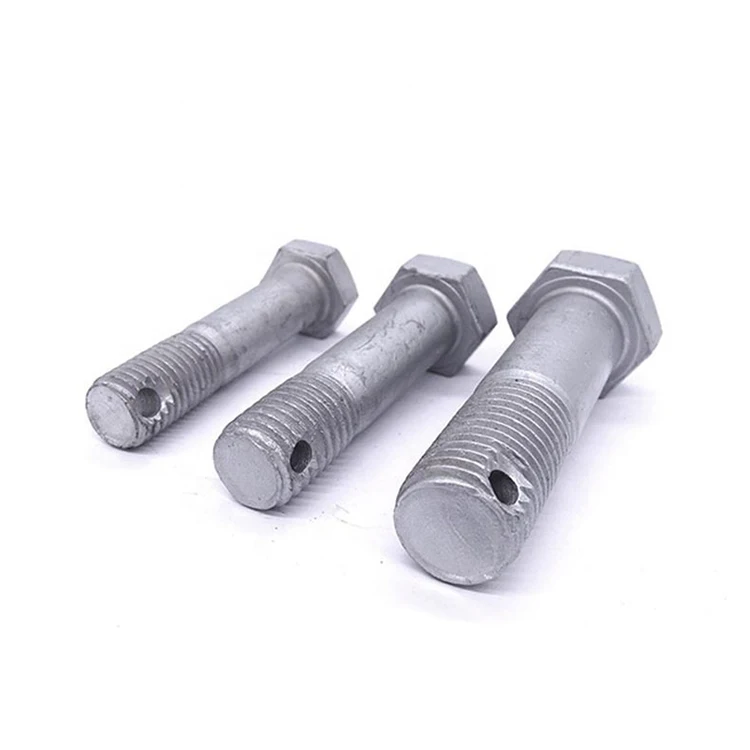 Hot Dip Galvanized Hex Head Bolt  with Hole M8 M16 M18 M20