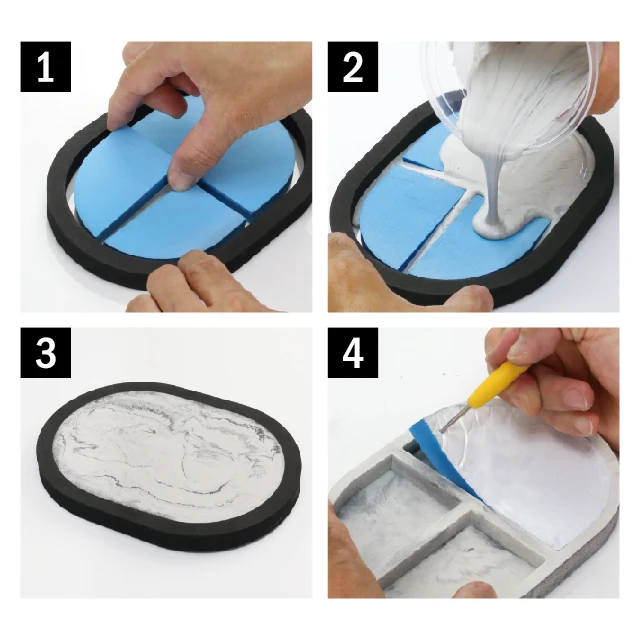 DIY овальный мраморный цементный держатель многофункциональный бетонный лоток