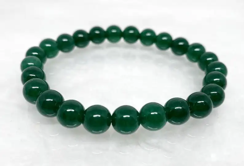 HIGH QUALITY GREEN JADE  LUXURY GEMSTONE BRACELET, GREEN JADE  BEADS  CRYSTAL HEALING BRACELETE FOR  SALE