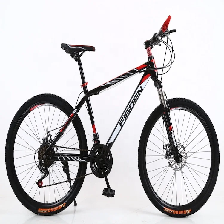 
Long distance riding red mountain bike oil spring top sale adult bicycle shock front fork 26 inch high carbon steel frame 