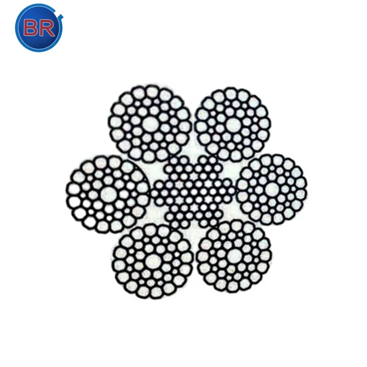 DIN Standard High Tensile 6xK41WS+IWRC Compacted Strand 16mm Ungalvanized Steel Wire Rope