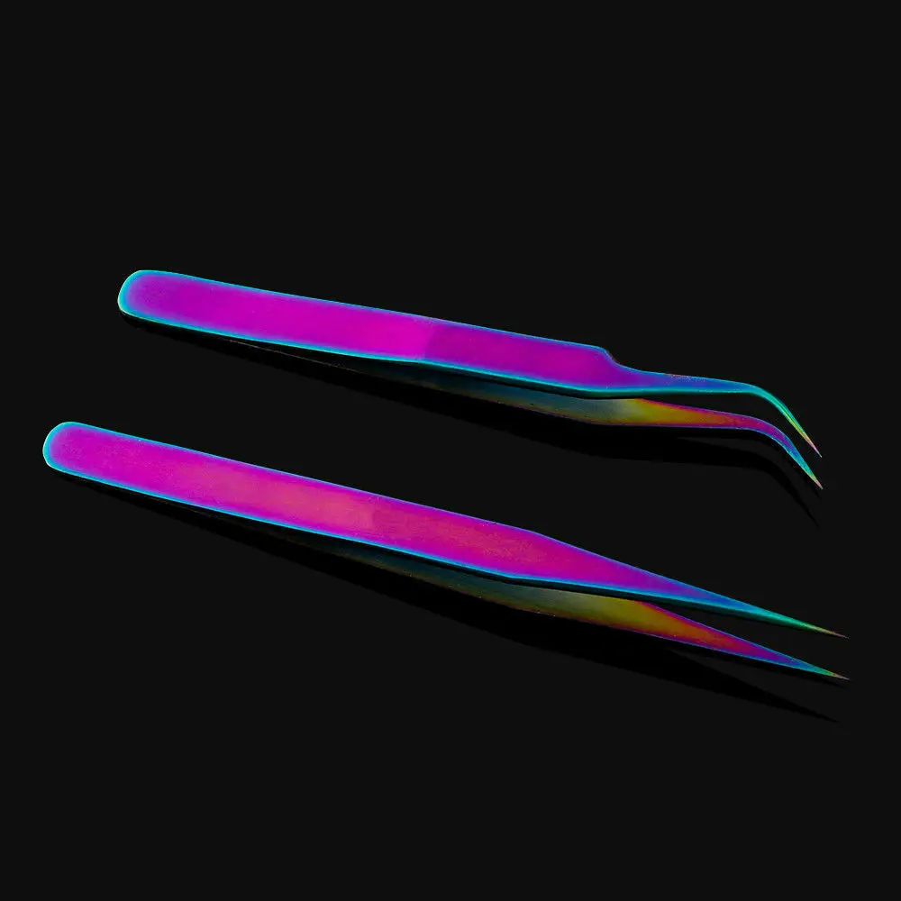 Professional False Eyelashes Tweezers Stainless steel Applicator False Eyelashes Private Label Eyebrow Extension