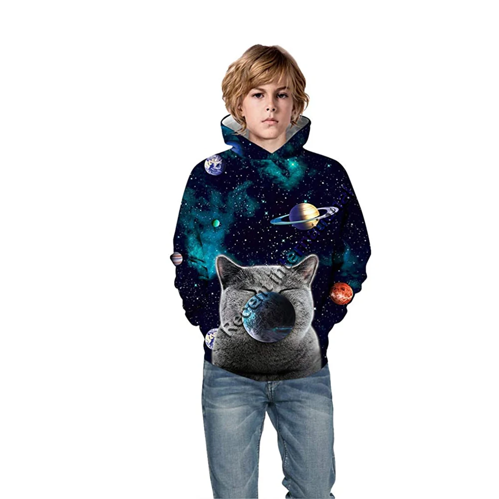 New Custom design full printing logo polyester blank kids sublimation hoodies