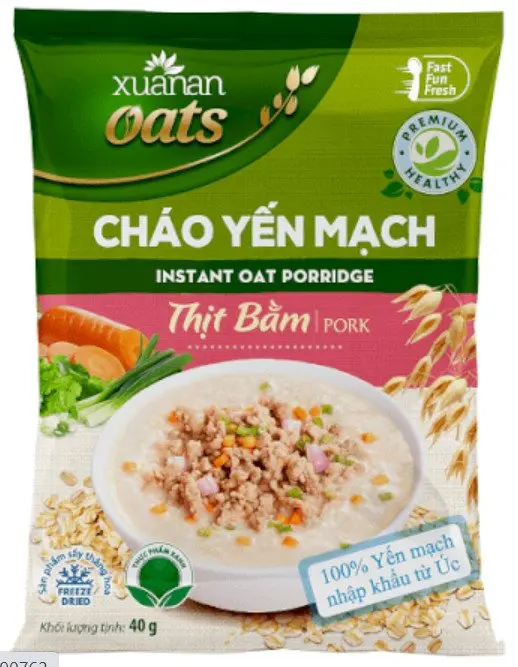 Best Quality Sweet Salty Taste Pork Instant Minced Oatmeal Porridge For Both Children And Adults From Vietnam
