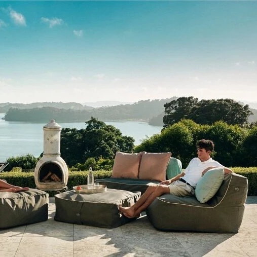 New arrival classic unique internal structure  outdoor bean bag with the flexibility of modular ottoman