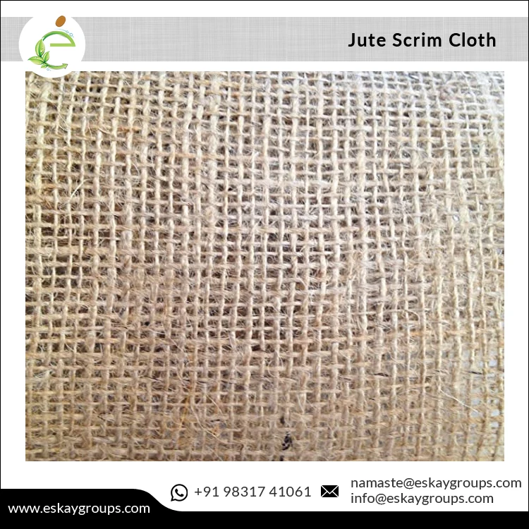 Custom Logo / Private Label Available for 100% Jute Hessian Scrim Cloth for Geo Textile, Packaging and Decoration