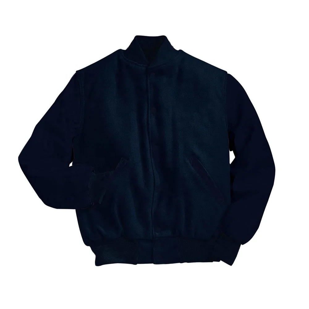 Cheap Wholesale Men Custom Cotton Fleece Baseball Jacket Letterman Blank Hooded Varsity Jacket  Letterman Jacket
