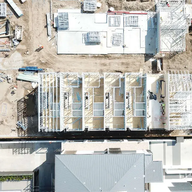 Deepblue Smarthouse ISO certificated light steel frame house apartment building prefab townhouse villas multi family