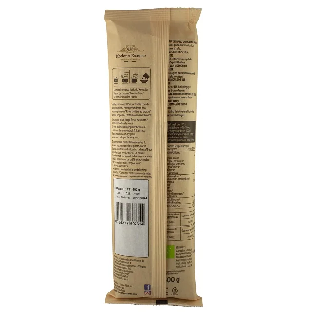 Pasta high quality italian organic spaghetti 500g