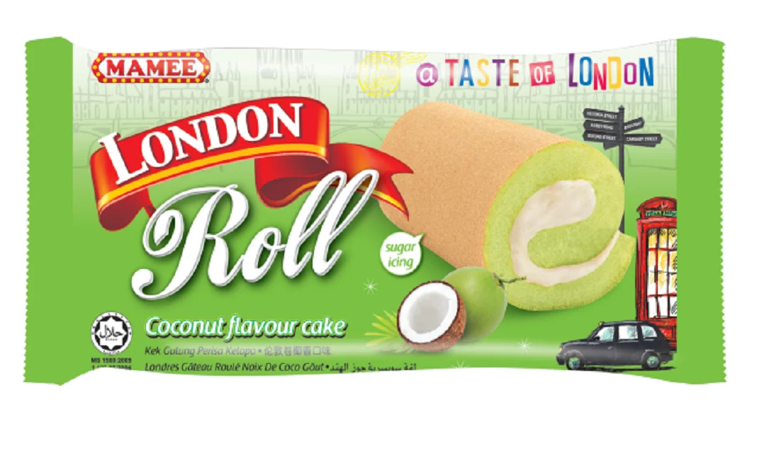  Mamee Лондон торт испечь Swiss Roll Box двойной шоколад кремовый