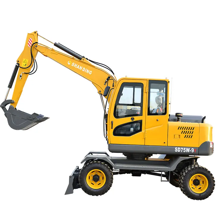 Китай куб. М ковш 7 тонн мини-экскаватор на колесах для продажи SD75W-9T