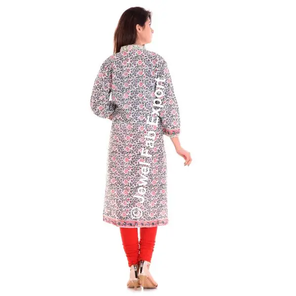 Women Printed Cotton Blend Straight Kurti With Pant Women Dress Set Handmade Summer Wear Indian Ethnic Top Tunic Bottom Pant