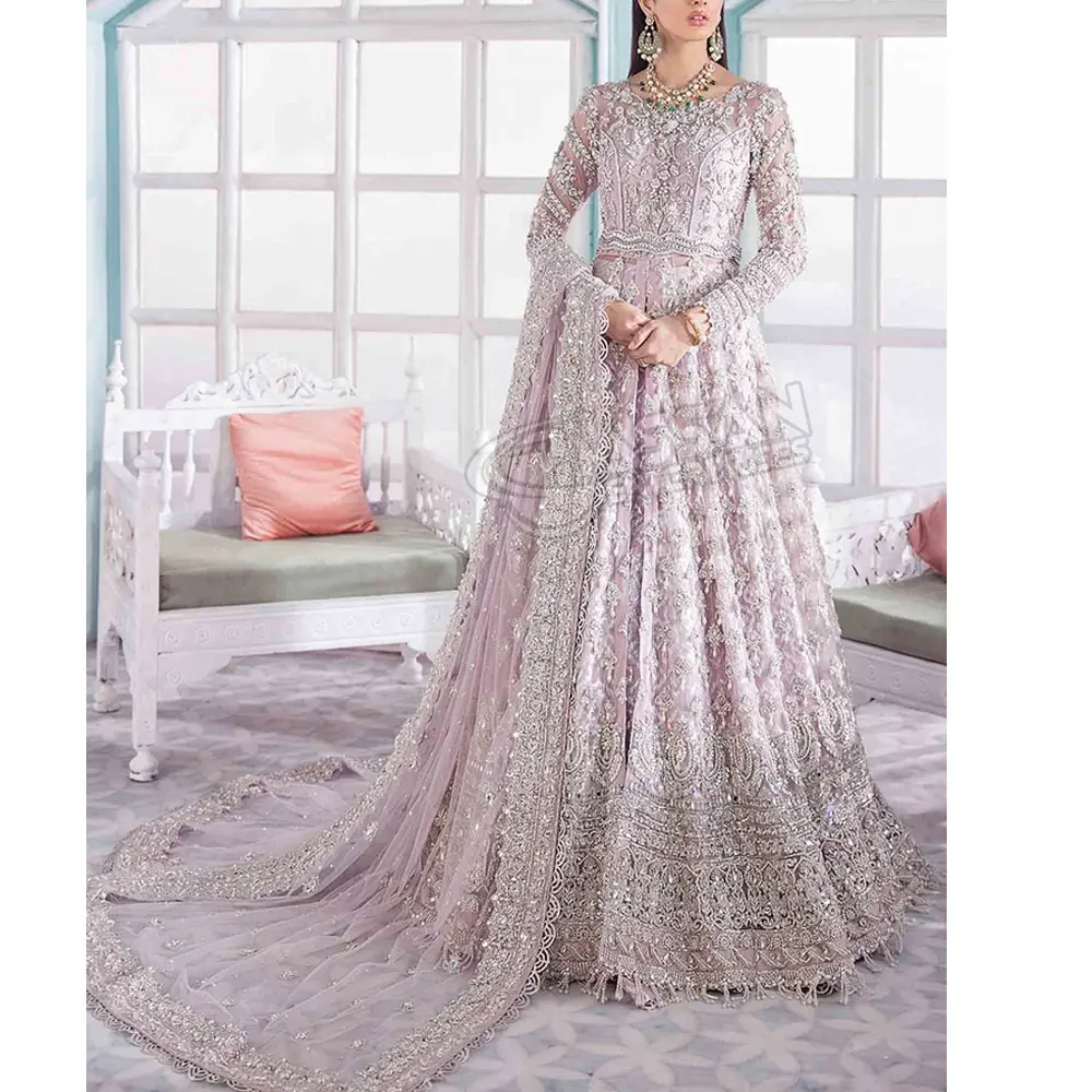 Heavy Embroidered Floor Length Traditional Bridal Suit Dresses