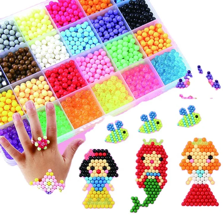 
2021 Amazon Creative Kid Toys 3000 pcs DIY 3D Puzzle Art Craft Spray Water Crystal Sticky Magic Beads 